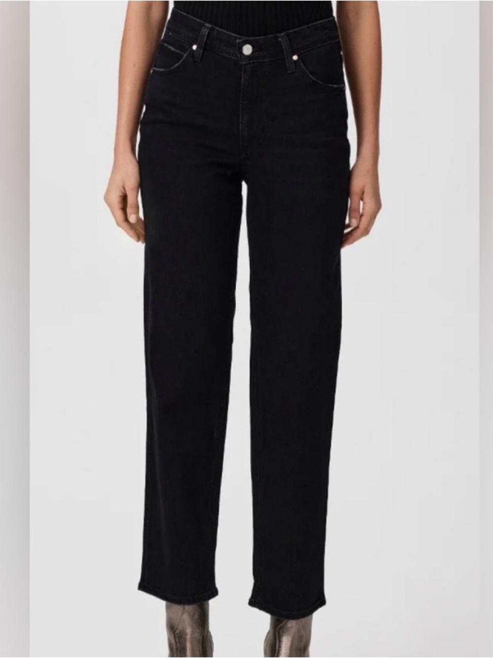 PAIGE Sarah Straight Jeans Black